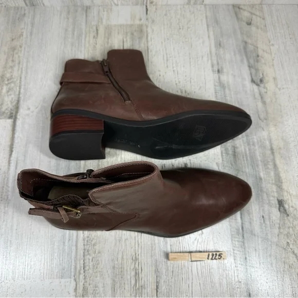 New Bella Vita Dora Brown Leather Block Heel Ankle Bootie  #1225. - Picture 12 of 14